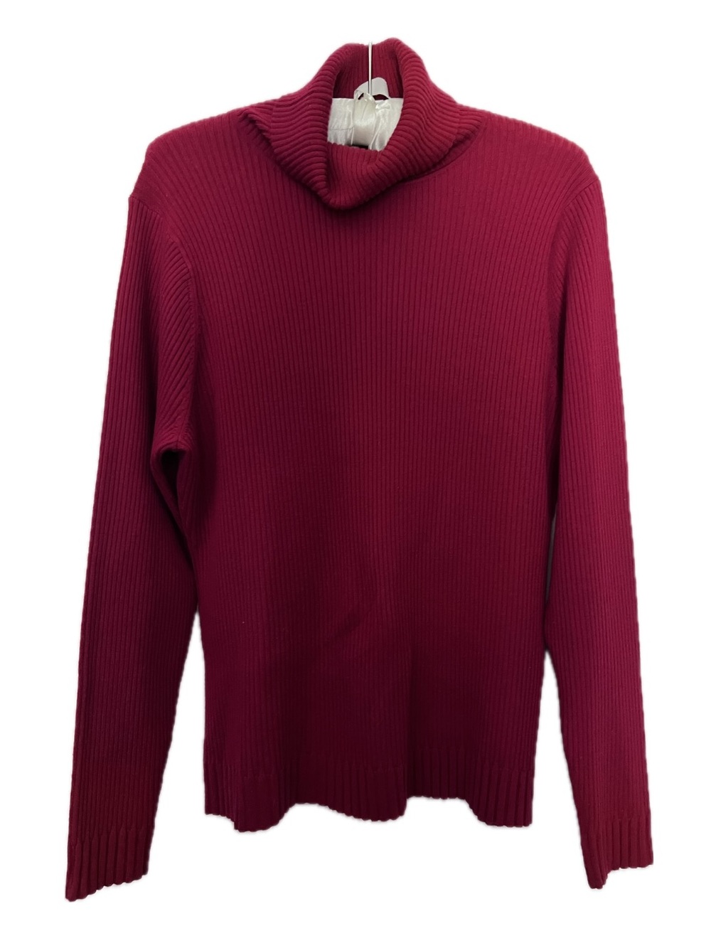 Doncaster Ribbed Turtleneck Merino Wool Sweater in Wine